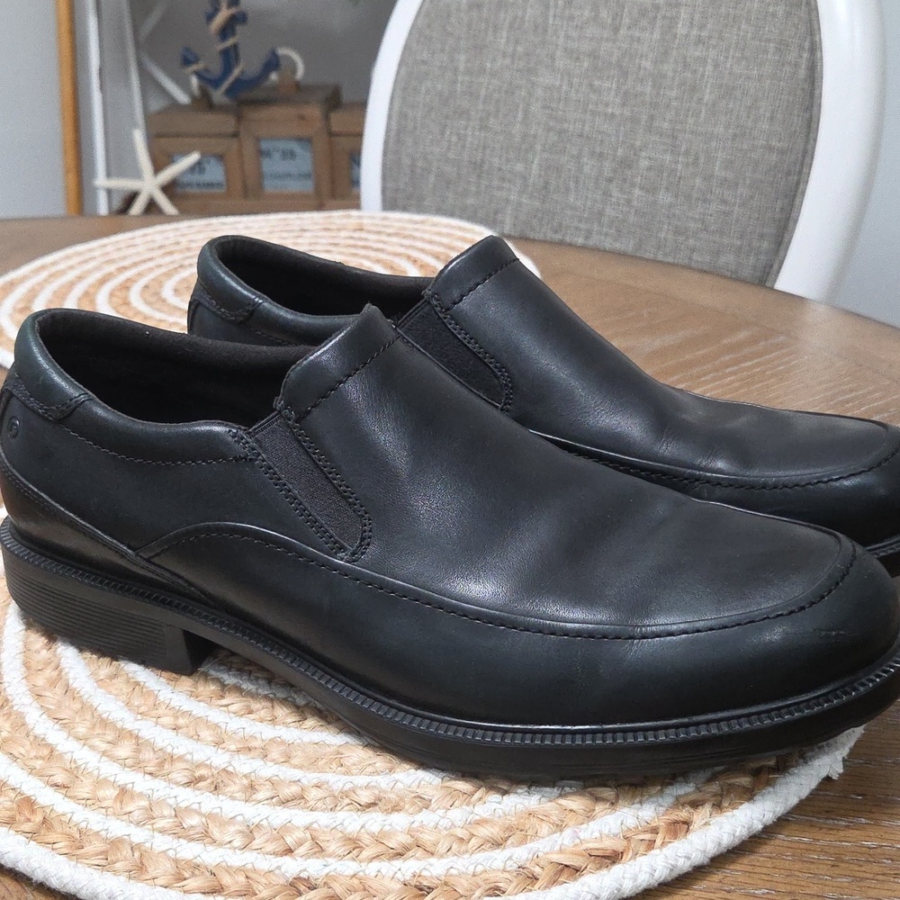 Rockport Men’s Taylor Waterproof Slip On Black Leather Loafers, Size 13